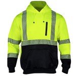 High Visibility Reflective Safety Fleece Hoodie - Yellow