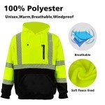 High Visibility Reflective Safety Fleece Hoodie - Yellow