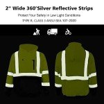 High Visibility Reflective Safety Fleece Hoodie - Yellow