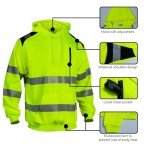 Sicalobo Men's High Visibility Reflective Hoodie