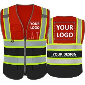 Custom High Visibility Reflective Safety Vest 5 Pockets