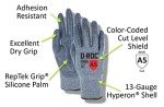 Heat-Resistant Silicone Coated Work Gloves - Size XS