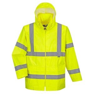 Hi-Vis Insulated Rain Jacket - Yellow, X-Large