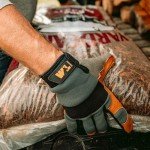 Heavy Duty Leather Palm Work Gloves for Men