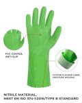 Heavy Duty Nitrile Chemical Resistant Gloves - Green