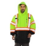 Hi-Vis Waterproof Rain Jacket with Reflective Accents
