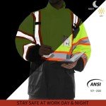 Hi-Vis Waterproof Rain Jacket with Reflective Accents