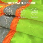 Hi-Vis Waterproof Rain Jacket with Reflective Accents