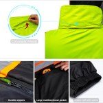 Hi-Vis Waterproof Rain Jacket with Reflective Accents