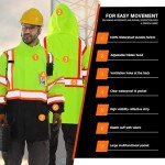 Hi-Vis Waterproof Rain Jacket with Reflective Accents