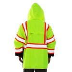 Hi-Vis Waterproof Rain Jacket with Reflective Accents