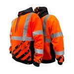 Hi-Vis Men's Hoodie with Fleece Interior - Orange