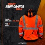 Hi-Vis Men's Hoodie with Fleece Interior - Orange
