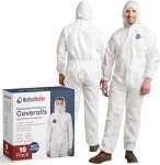 10-Pack Disposable Hazmat Suits – Large Size