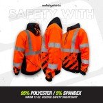 Hi-Vis Men's Hoodie with Fleece Interior - Orange