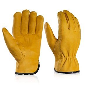 Industrial Grade Leather Work Gloves for Safety