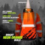 Hi-Vis Men's Hoodie with Fleece Interior - Orange