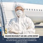 10-Pack Disposable Hazmat Suits – Large Size