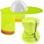 Neon Yellow Hard Hat Sun Shade with Neck Gaiter