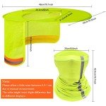 Neon Yellow Hard Hat Sun Shade with Neck Gaiter