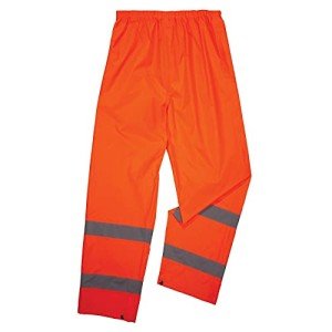 Hi-Vis Lightweight Rain Pants - Orange, Large