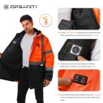 Heated Hi-Vis Jacket with Reflective Detachable Hood