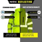 High Visibility Safety Hoodie for Men, ANSI Class 3