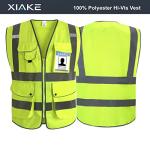 High Visibility Reflective Safety Vest with 9 Pockets