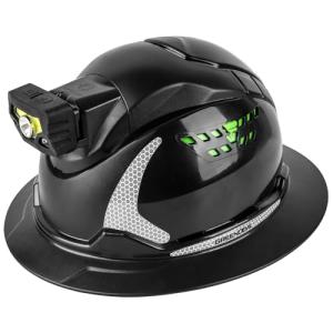 Green Devil Full Brim Hard Hat with Headlight