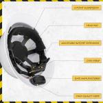 10-Pack White Hard Hats with Adjustable Suspension