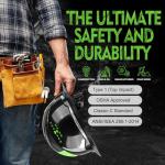 Green Devil Full Brim Hard Hat with Headlight