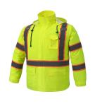 Men's Hi-Vis Waterproof Rain Jacket with Hood