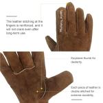 12 Pairs Leather Work Gloves for Garden or Construction