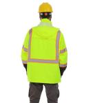 Men's Hi-Vis Waterproof Rain Jacket with Hood
