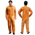 Orange Disposable Coveralls for Men & Women, 5-Pack