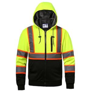 Men's High Visibility Fleece Hoodie for Safety
