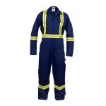 Hi-Vis Safety Coverall with Leg Zipper, Navy