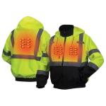 Pyramex Heated Hi-Vis Lime Jacket, Large