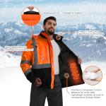 Hi-Vis Waterproof Safety Jacket for Men, XL