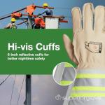 Horsehide Leather Lineman Gloves with Reflective Cuff