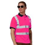 High Visibility Pink Safety Polo Shirt for Women