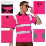 High Visibility Pink Safety Polo Shirt for Women