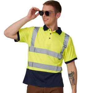 Hi Vis Men's Construction Polo Safety Shirt