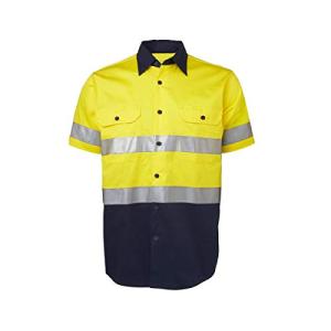 Men's Hi-Visibility Yellow/Navy Short Sleeve Shirt