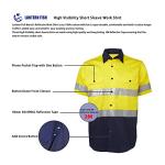 Men's Hi-Visibility Yellow/Navy Short Sleeve Shirt