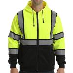 Hi-Vis Hoodie with Zipper and Reflective Trim