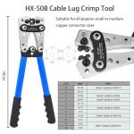 Cable Lug Crimping Tool Kit with Wire Lugs