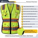 Women's Hi-Vis Reflective Safety Vest, 9 Pockets