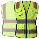 Women's Hi-Vis Reflective Safety Vest, 9 Pockets