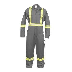 Hi-Vis Cotton Coverall with Leg Zipper, Large